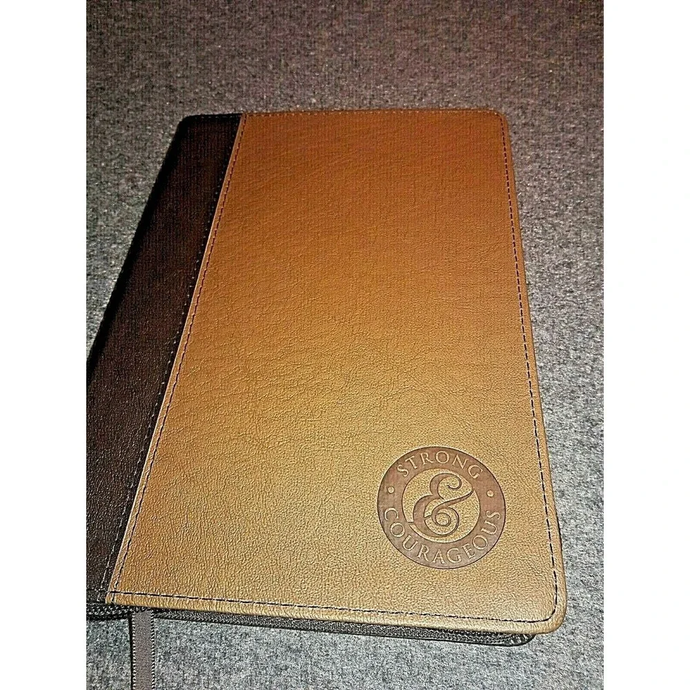 Strong & Courageous Joshua One Verse Nine Zippered Notebook